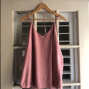 Pink suede tank top
